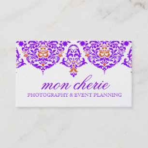 Carte De Visite Orange pourpre fabuleuse de damassé de 311 lundi