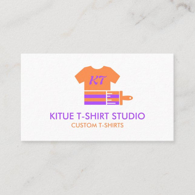 Carte De Visite Orange Purple Painter Transfer Clothing Apparels (Devant)