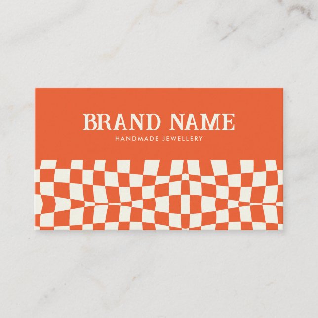 Carte De Visite Orange Retro Bold Fun (Devant)