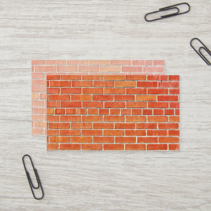 Carte De Visite Orange rouge petit mur en briques Imprimer