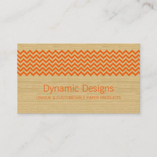 Carte de visite Orange Rustique Chevron