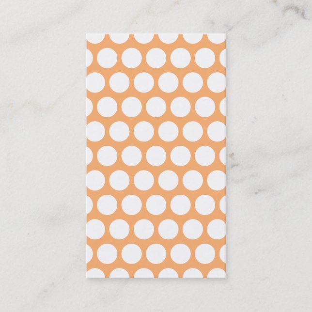 Carte De Visite Orange Sherbet et Pois blancs (Devant)
