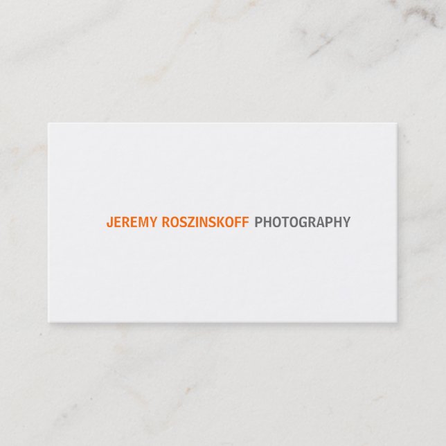 Carte de visite orange simple des textes (Devant)
