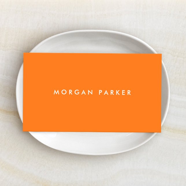 Carte De Visite Orange simple et moderne (Minimalistic Orange Business Card)