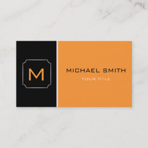 Carte De Visite Orange simple et noir Élégant professionnel mode