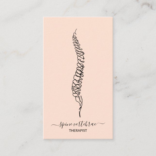 Carte De Visite Orange Spine vertèbre orthopédique médecin (Devant)