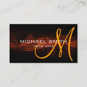 Carte De Visite Orange Steel Metal Professional