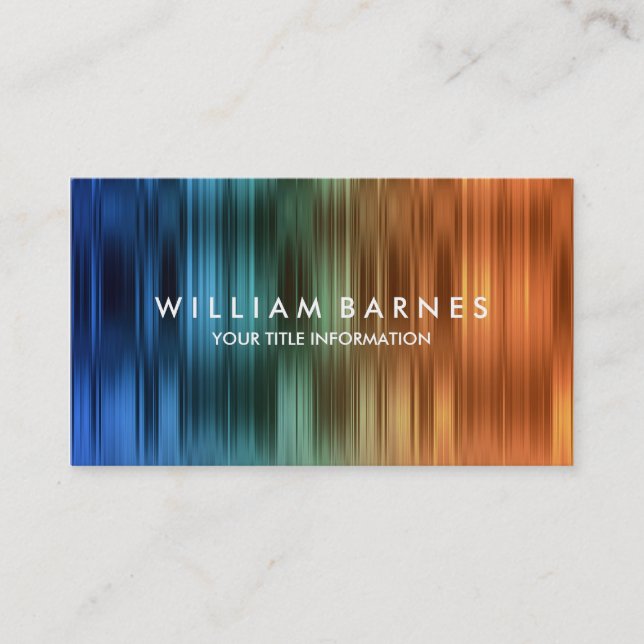 Carte de visite Orange Turquoise Blue Stripes (Devant)