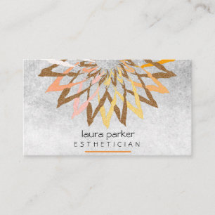 Carte De Visite Orange Yellow Lotus Fleur Yoga Enseignant