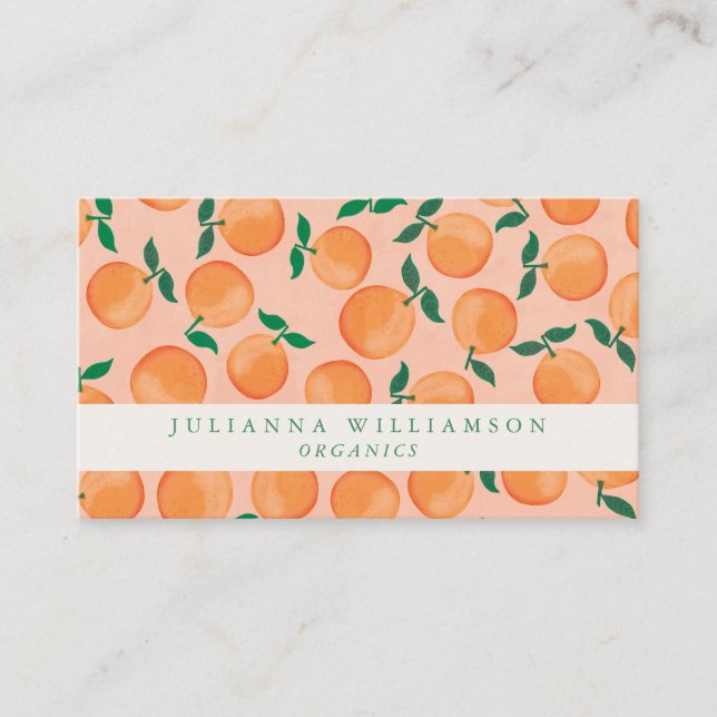 Carte De Visite Oranges boho modernes agrumes (Devant)