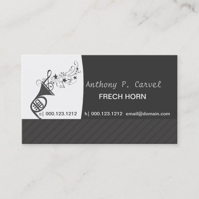 Carte De Visite Orchestre    de la Corne française (Devant)