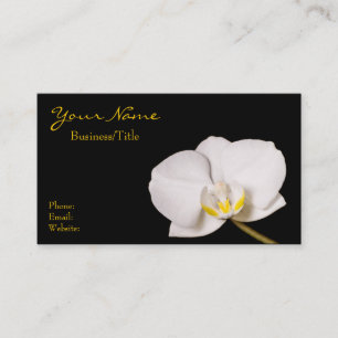 Carte De Visite Orchidée blanche sur le noir