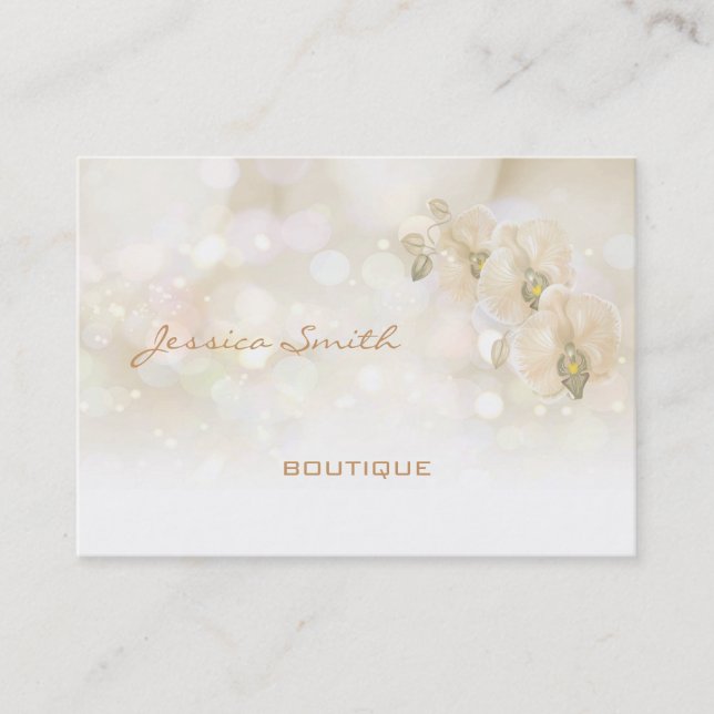 Carte De Visite Orchidée de bokeh élégante professionnelle (Devant)