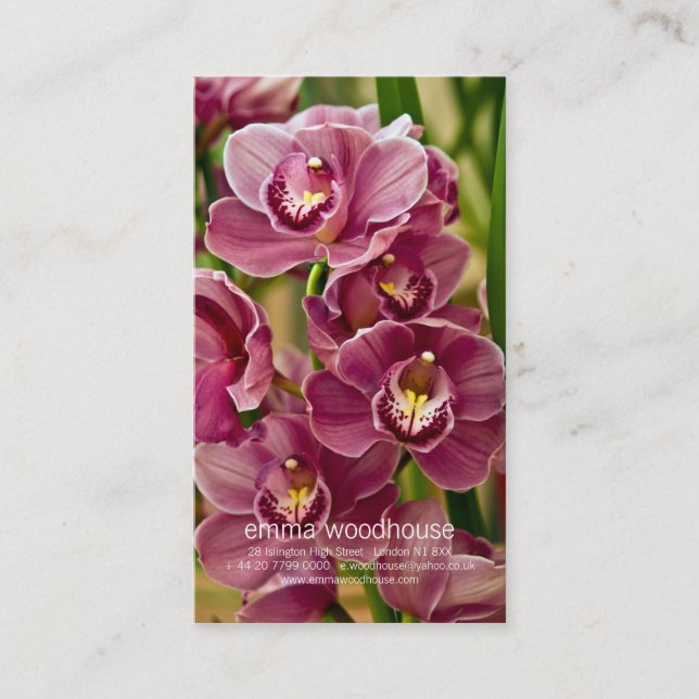 Carte De Visite Orchidée de Cymbidium (Devant)