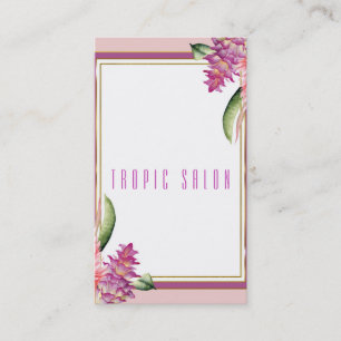 Carte De Visite Orchidée Fleur Tropicale Botanique Chic Rose Viole