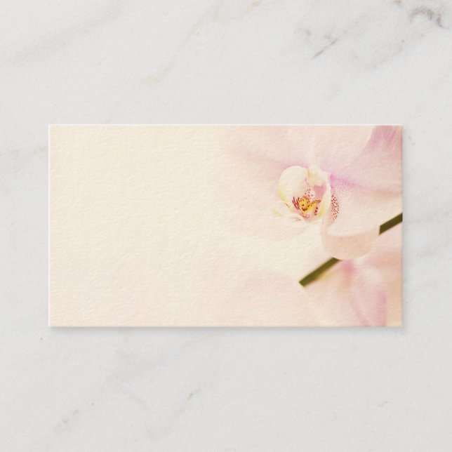 Carte De Visite Orchidée - haute fleur principale rose - modèle (Devant)