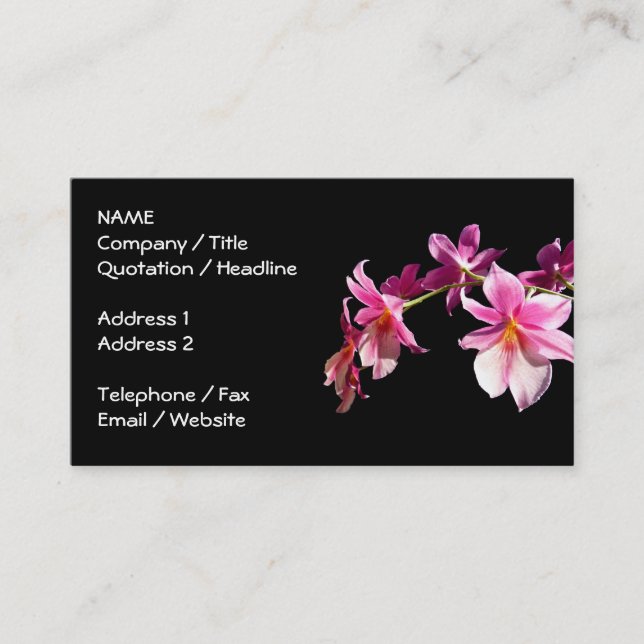 Carte De Visite Orchidée rose (Devant)