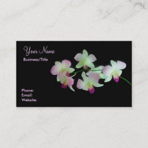 Carte De Visite Orchidées sur le noir