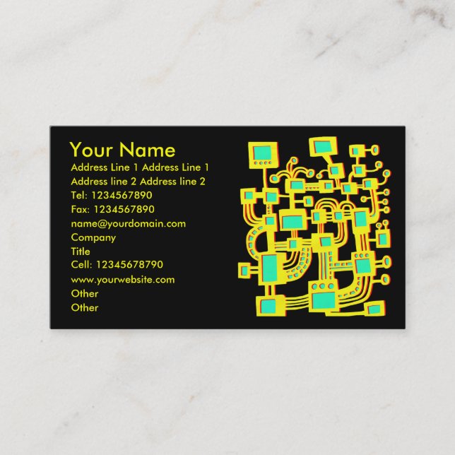 Carte De Visite Ordinateur Alien (Devant)