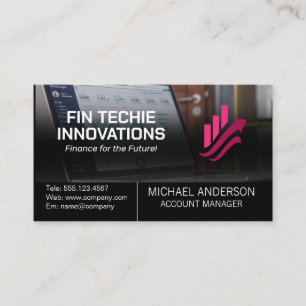 Carte De Visite Ordinateur portable avec Financials   Logo du grap