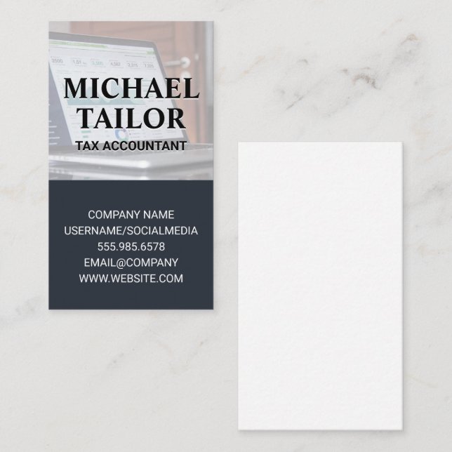 Carte De Visite Ordinateur portable | Industrie financière (Devant / Derrière)