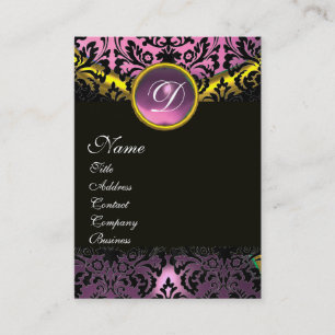 CARTE DE VISITE ORDINATEUR ROSE D'OR ATHYST NOIR MONOGRAM DE DOMMA