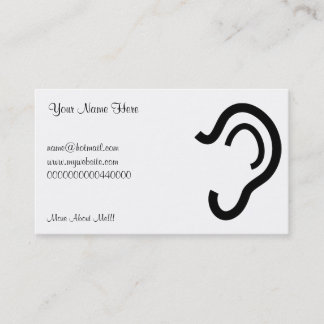 Carte De Visite Oreille, votre nom ici,