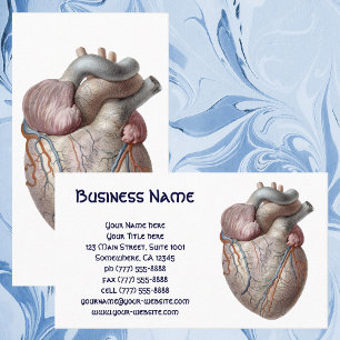 Carte De Visite Organes du cœur d'anatomie humaine vintage saine