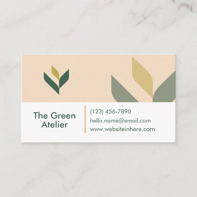 Carte De Visite Organic Elegant Natural Soft Aesthetic Warm Beige (Devant)