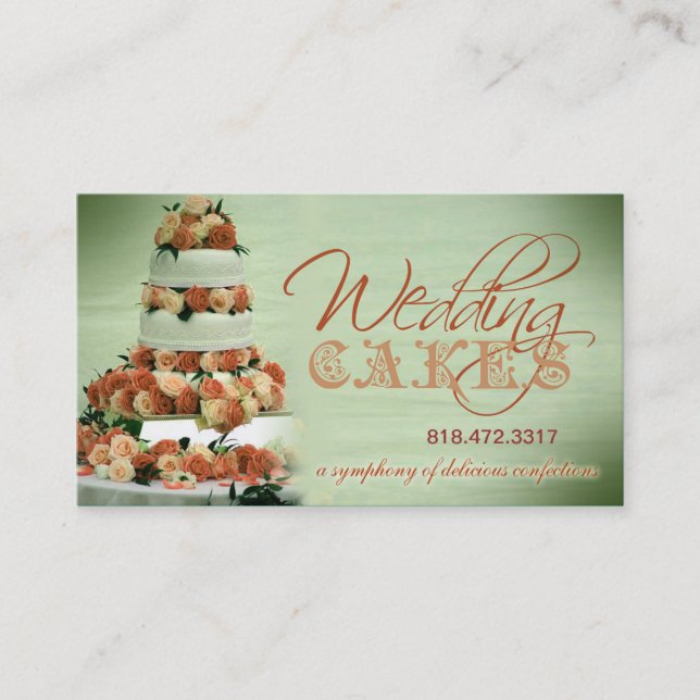 Carte De Visite Organisateur de confections de gâteaux de mariage (Devant)