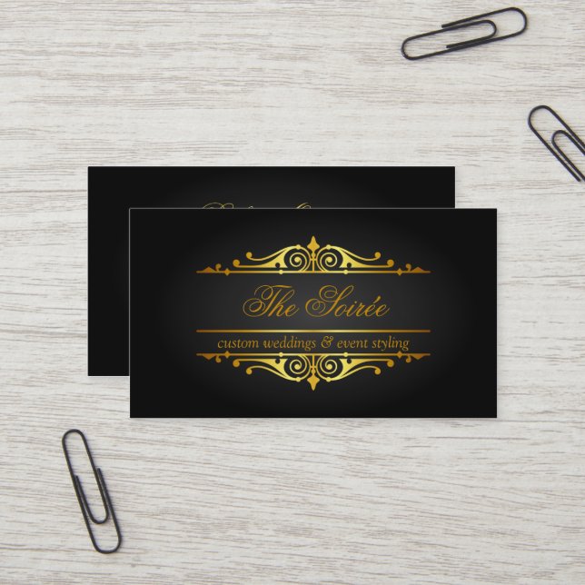 Carte De Visite Organisateur de luxe (Devant/Arrière en situation)