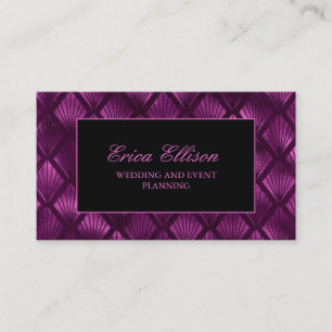 Carte De Visite Organisateur de mariage Art Déco violet élégant