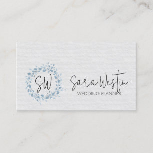Carte De Visite Organisateur de Mariage Monogramme Fleur