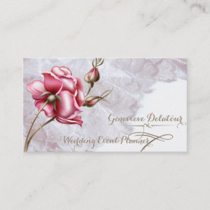 Carte De Visite Organisateur de mariage Vintage Lace et Rose
