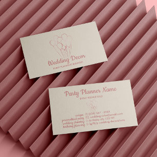 Carte De Visite Organisateur d'événement de ballon en or rose Blus