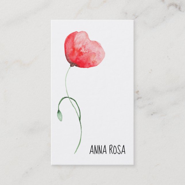 Carte De Visite Organisateur floral de mariage de pavot de *~* (Devant)