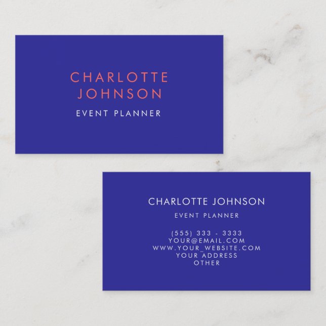 Carte De Visite Organisateur professionnel moderne (Devant / Derrière)