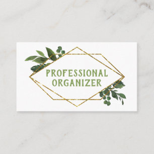 Carte De Visite Organisateur professionnel moderne de verdure géom