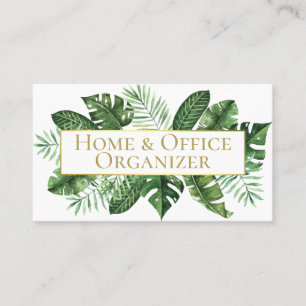 Carte De Visite Organisateur professionnel Tropical Leaf & De-Clut