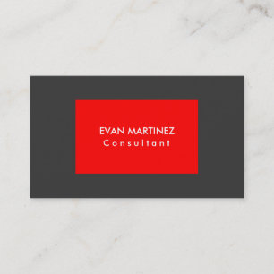 Carte De Visite Original Clean Grey Red Horizontal