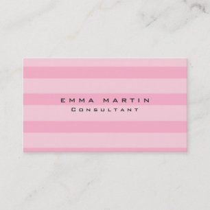 Carte De Visite Originale Pink Stripes Feminine Unique Moderne