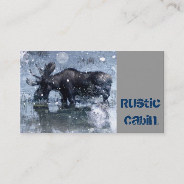 Carte De Visite Orignaux rustiques de taureau de faune de région (Devant)