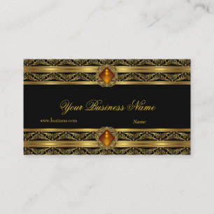 Carte De Visite Ornate Amber Gold Black Elegant Classy Jewel Image
