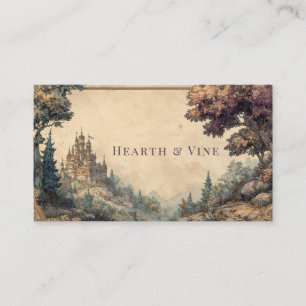 Carte De Visite Ornate Scrollwork Vintage Fairytale Castle
