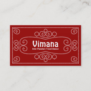 Carte De Visite Ornement - Blanc sur Maroon 990000