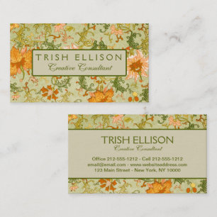 Carte De Visite Ornement chinois vintage Jones Flowers