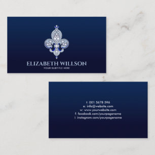 Carte De Visite Ornement de perles de fleur de lis