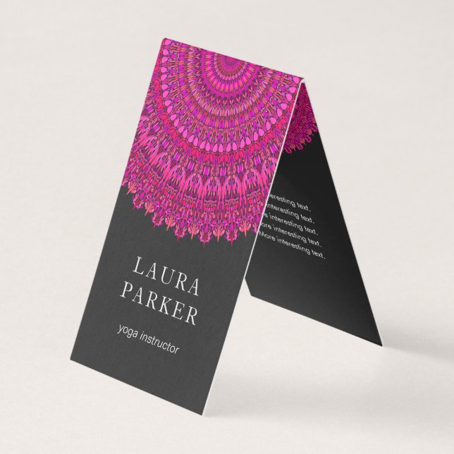 Carte De Visite Ornement floral rose de mandala (Devant)