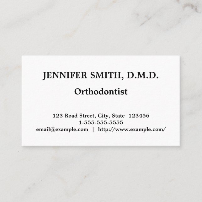 Carte de visite orthodontiste simple et conservate (Devant)