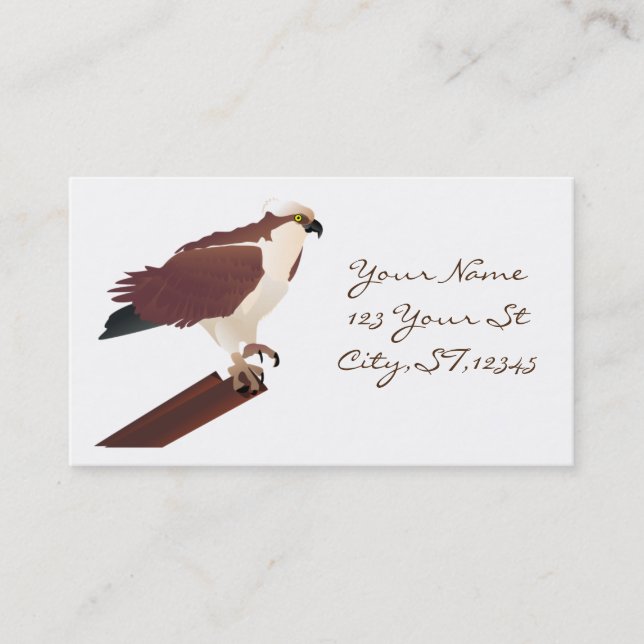 Carte De Visite Osprey Hawk Raptor Thunder_Cove (Devant)